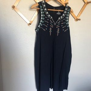 Navy Embroidery Dress